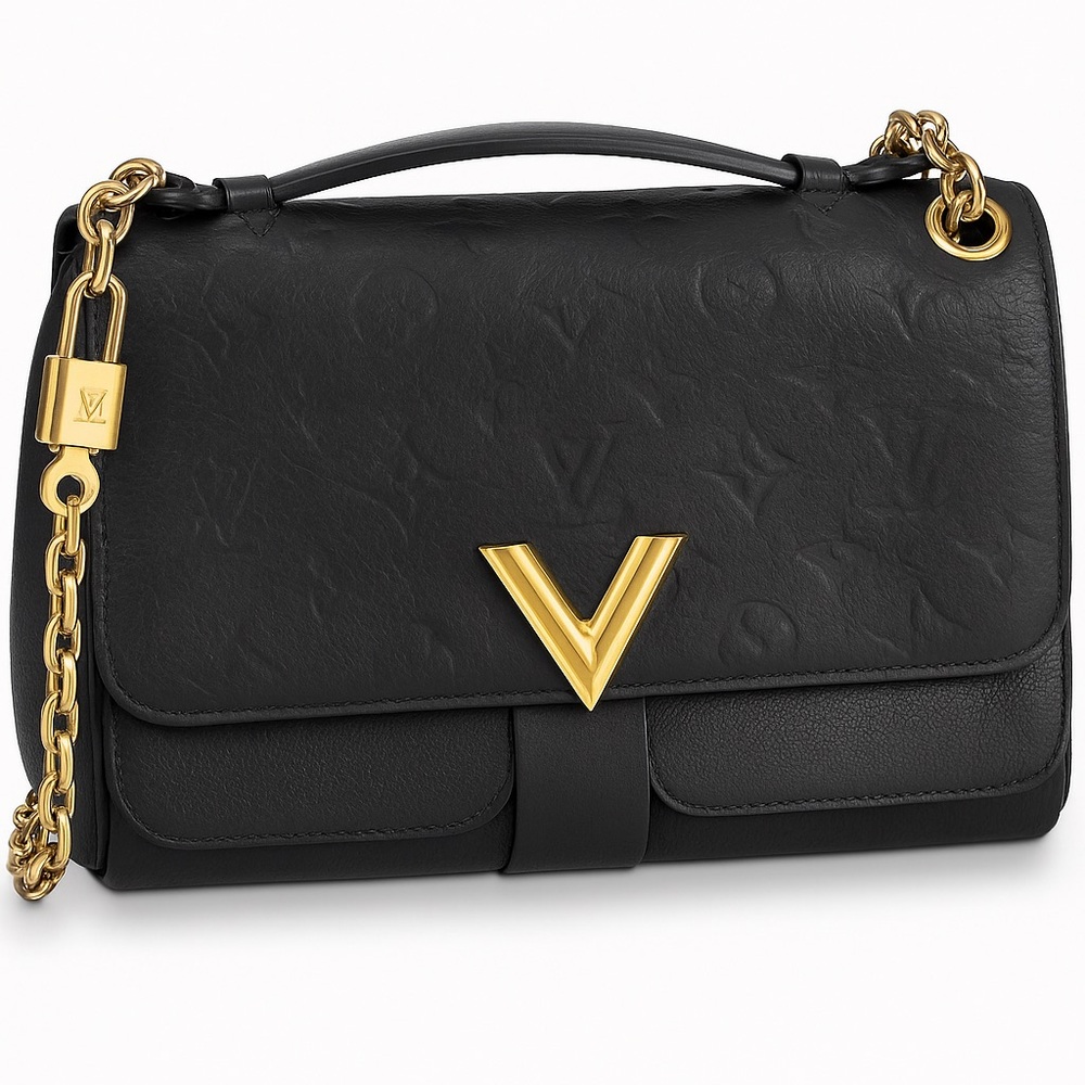 Louis Vuitton Black Monogram Empreinte “V” Chain Shoulder Bag